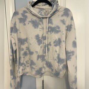 Sky blue Zella tie dye cropped hoodie size M